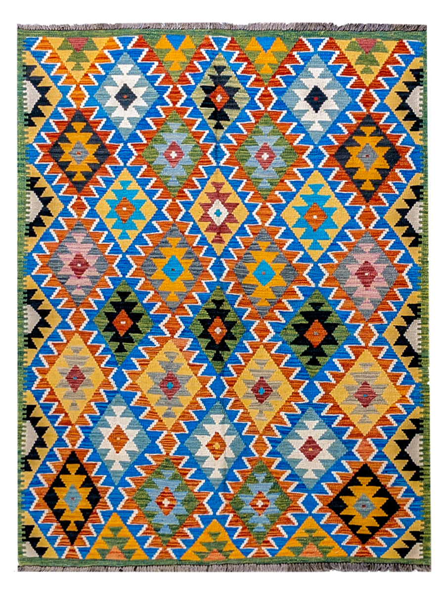 Maimana Afghanistan Kilim Rug - Size: 6.10 x 4.11