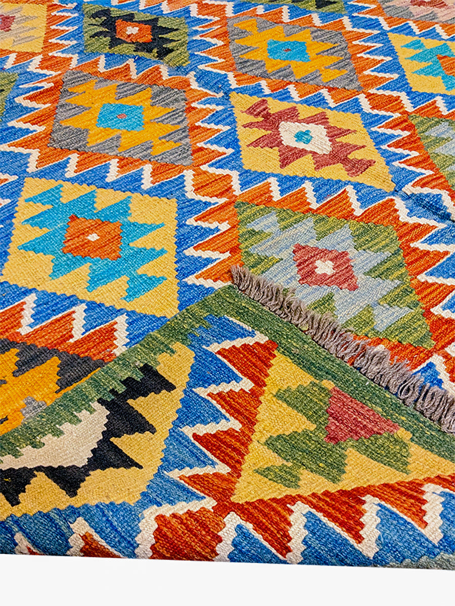 Maimana Afghanistan Kilim Rug - Size: 6.10 x 4.11