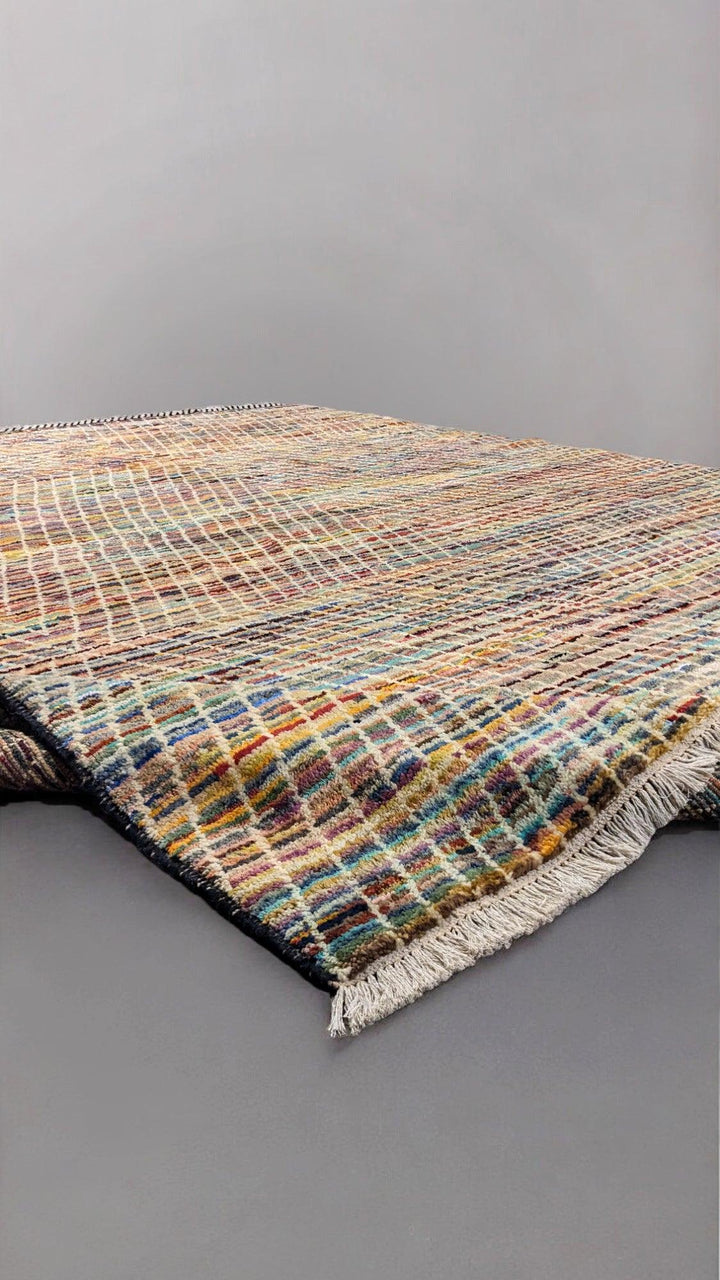 Ashanti Textured Berber Wool Rug - Size: 10.1 x 8.1
