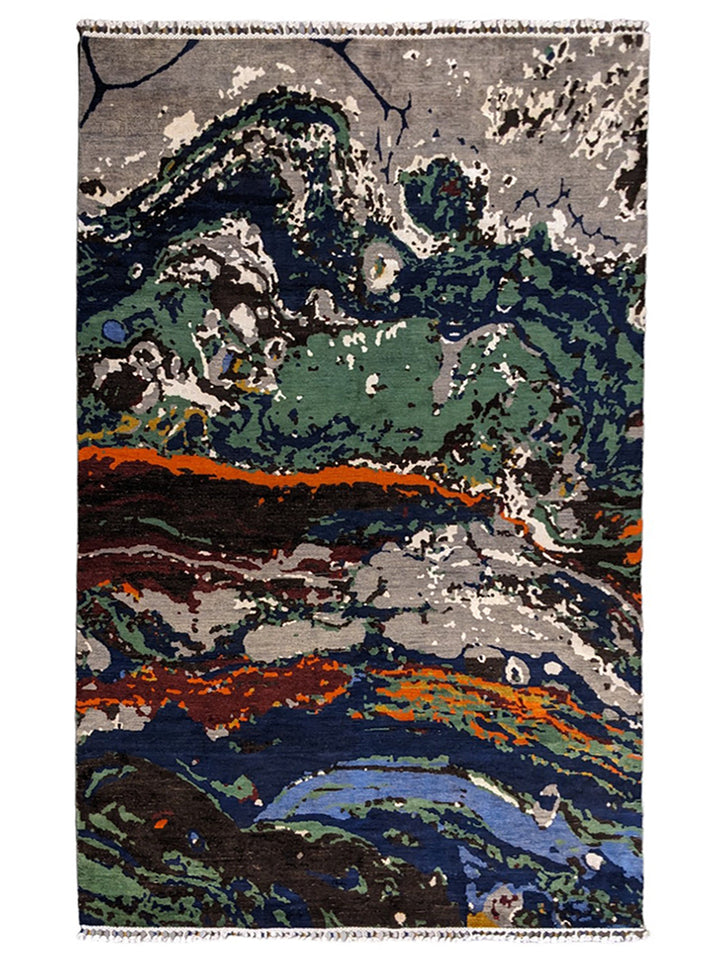 Modern Chobi Silk & Wool Rug - Size: 9.4 x 6