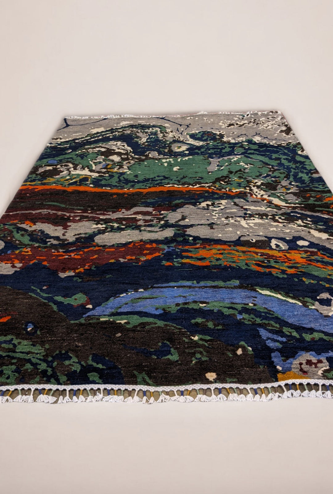 Modern Chobi Silk & Wool Rug - Size: 9.4 x 6