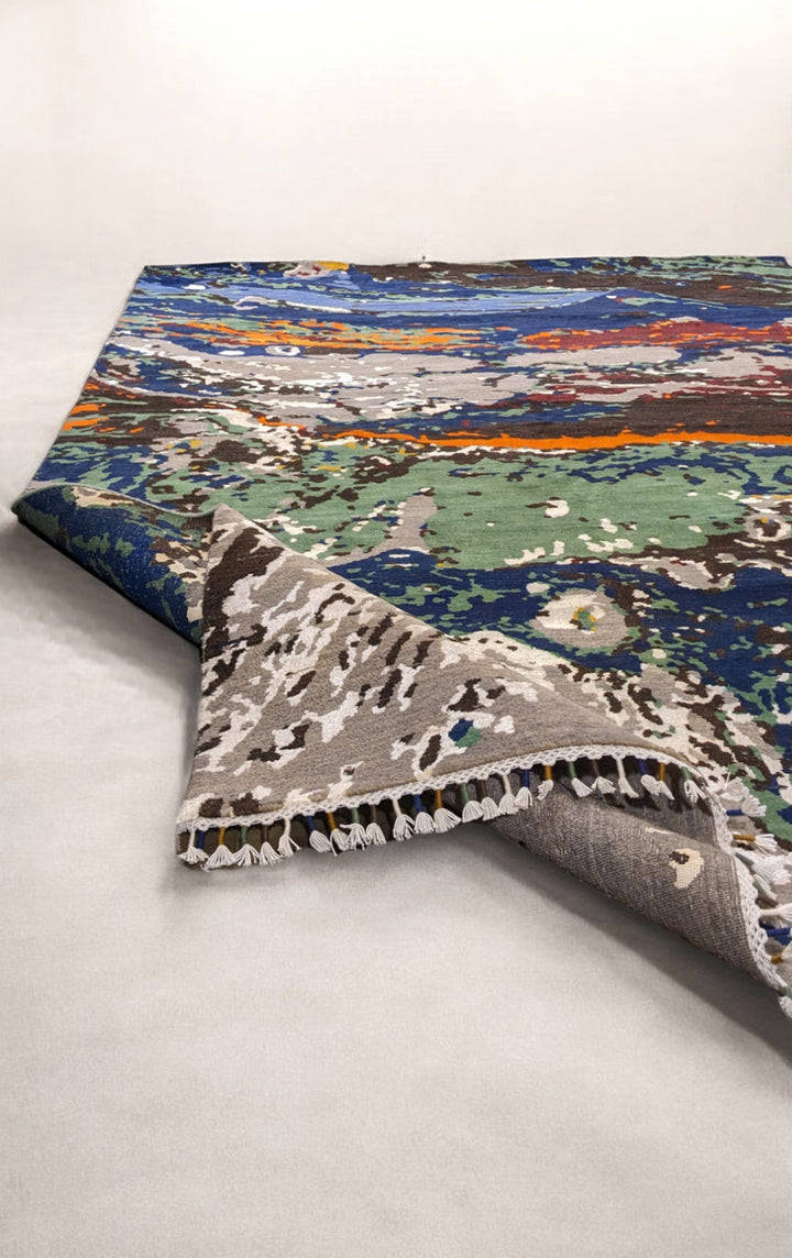 Modern Chobi Silk & Wool Rug - Size: 9.4 x 6