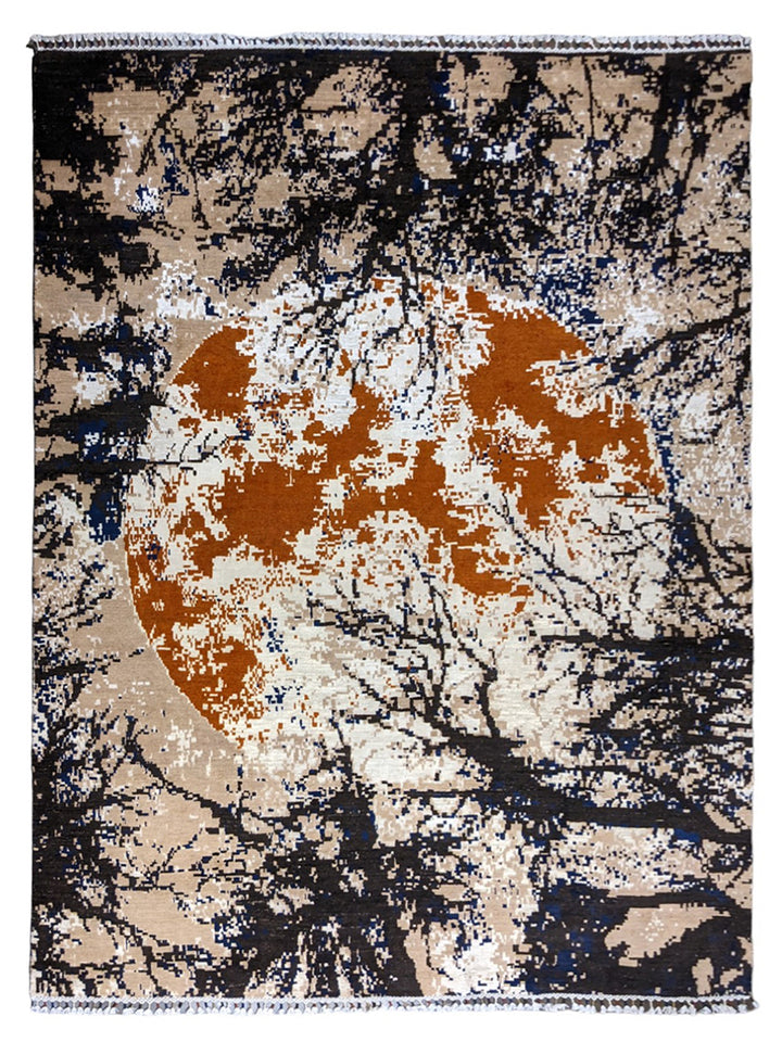 Estuary Modern Chobi Silk & Wool Rug - Size: 10.6 x 7.11