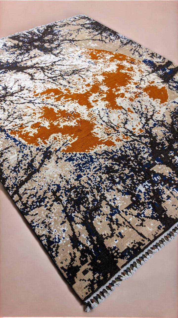 Estuary Modern Chobi Silk & Wool Rug - Size: 10.6 x 7.11