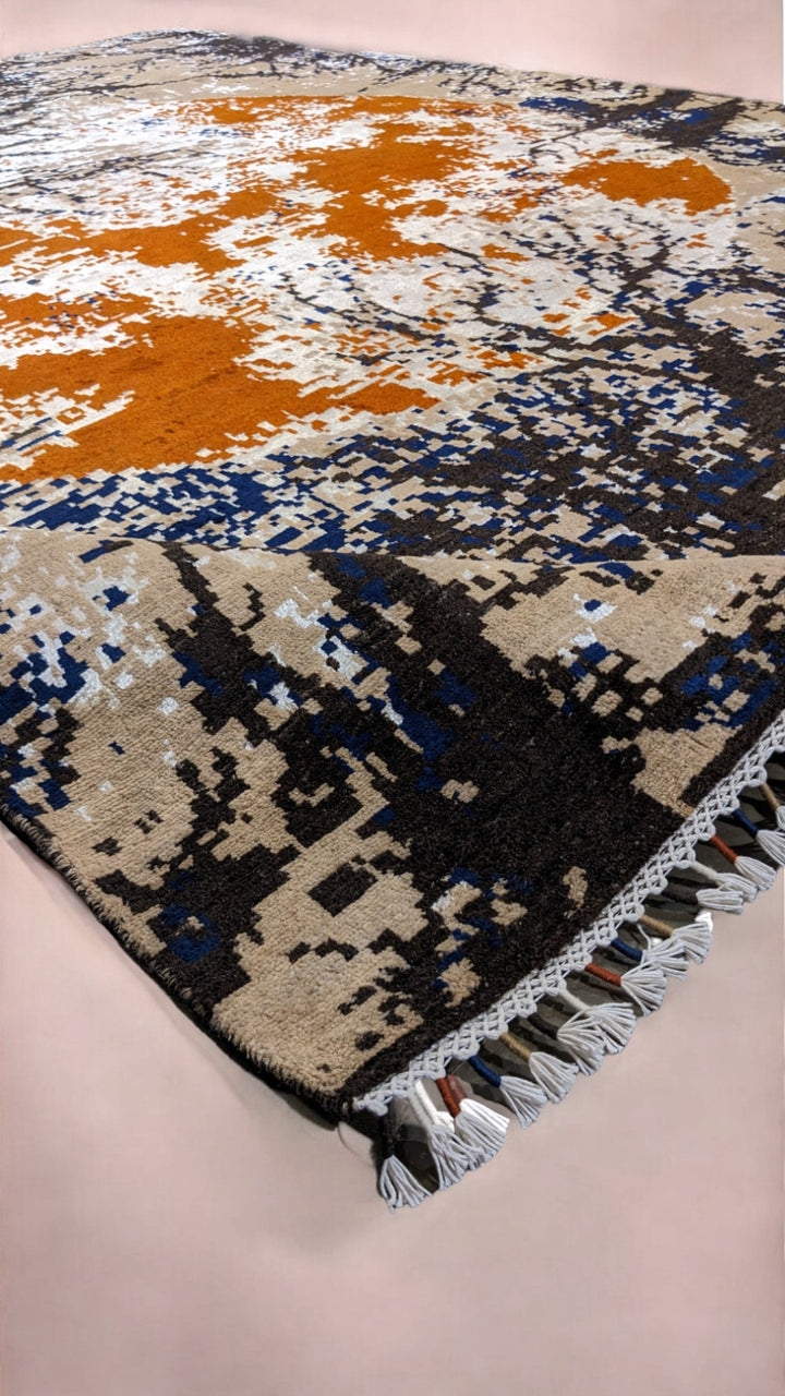 Estuary Modern Chobi Silk & Wool Rug - Size: 10.6 x 7.11