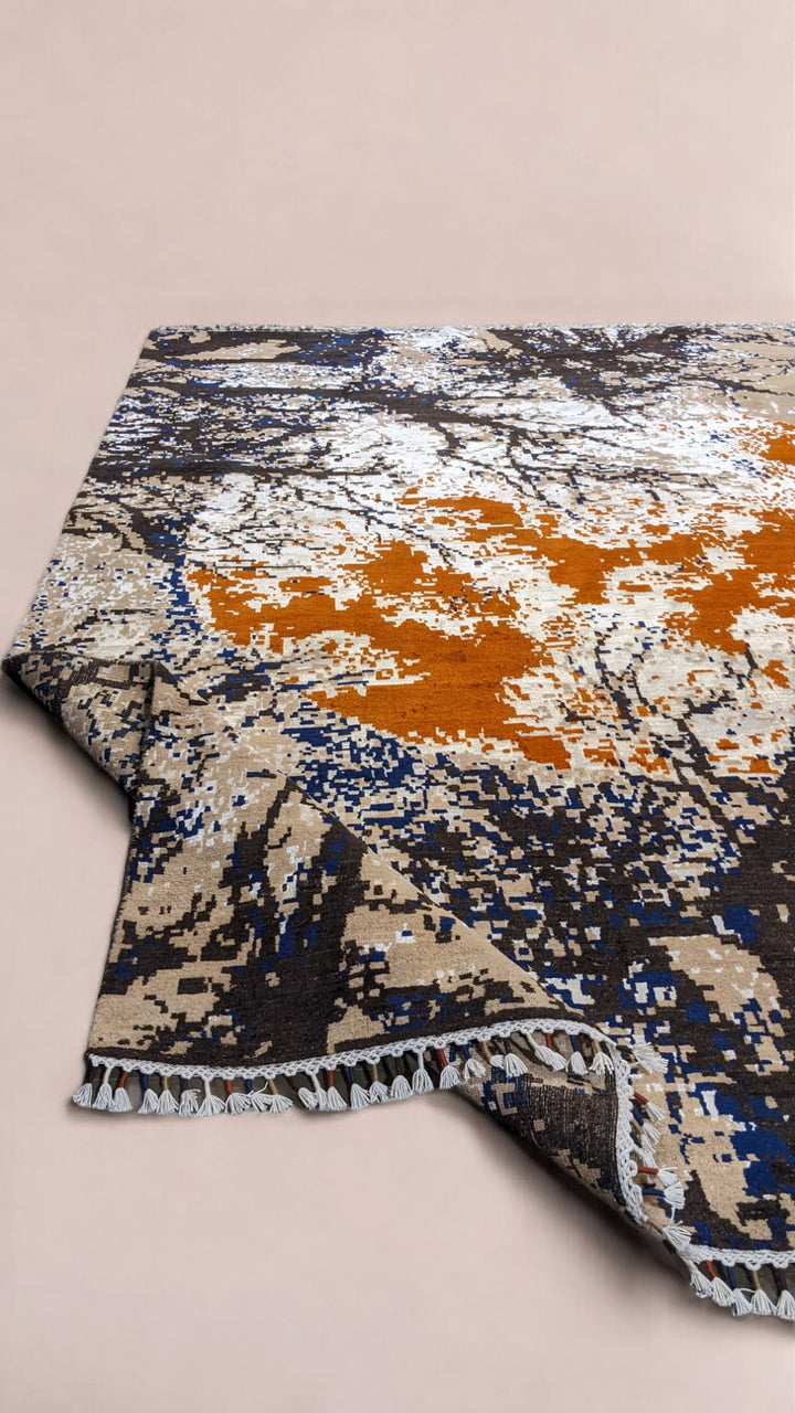 Estuary Modern Chobi Silk & Wool Rug - Size: 10.6 x 7.11