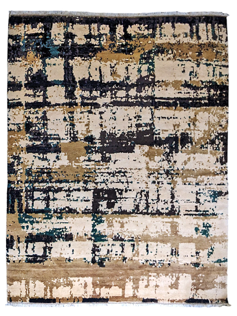 Giro Hand Knotted Rug - Size: 10.4 x 8.1