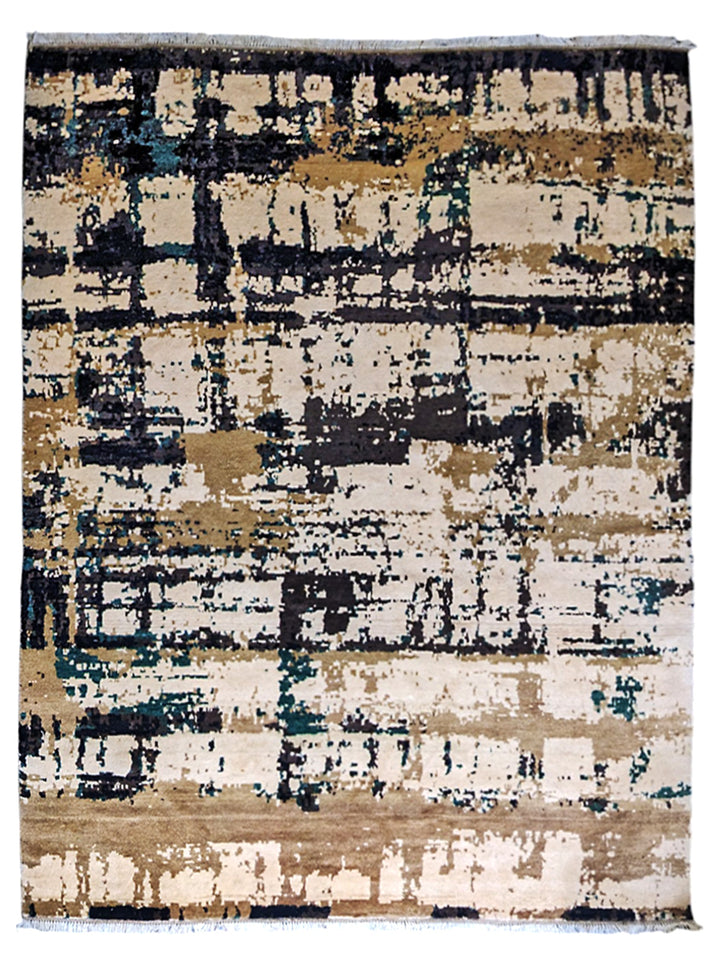 Giro Hand Knotted Rug - Size: 10.4 x 8.1