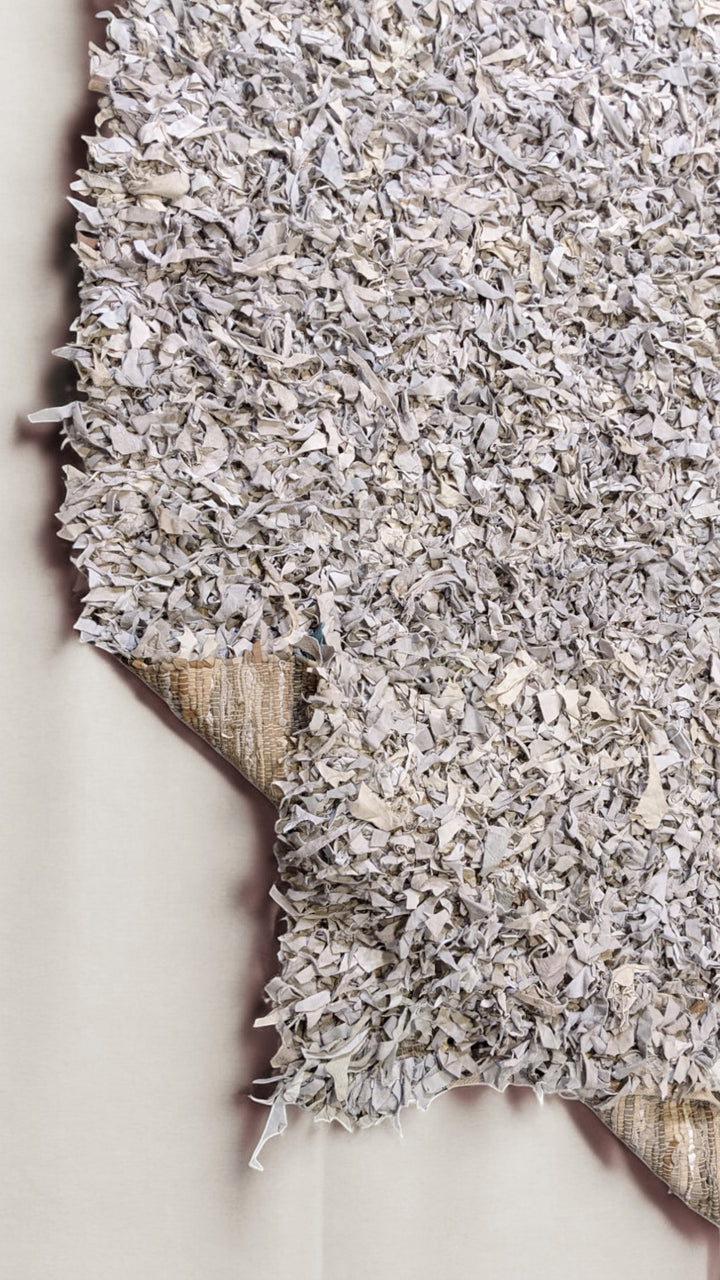 Shaggy Leather Rug - Size: 6.5 x 6.1