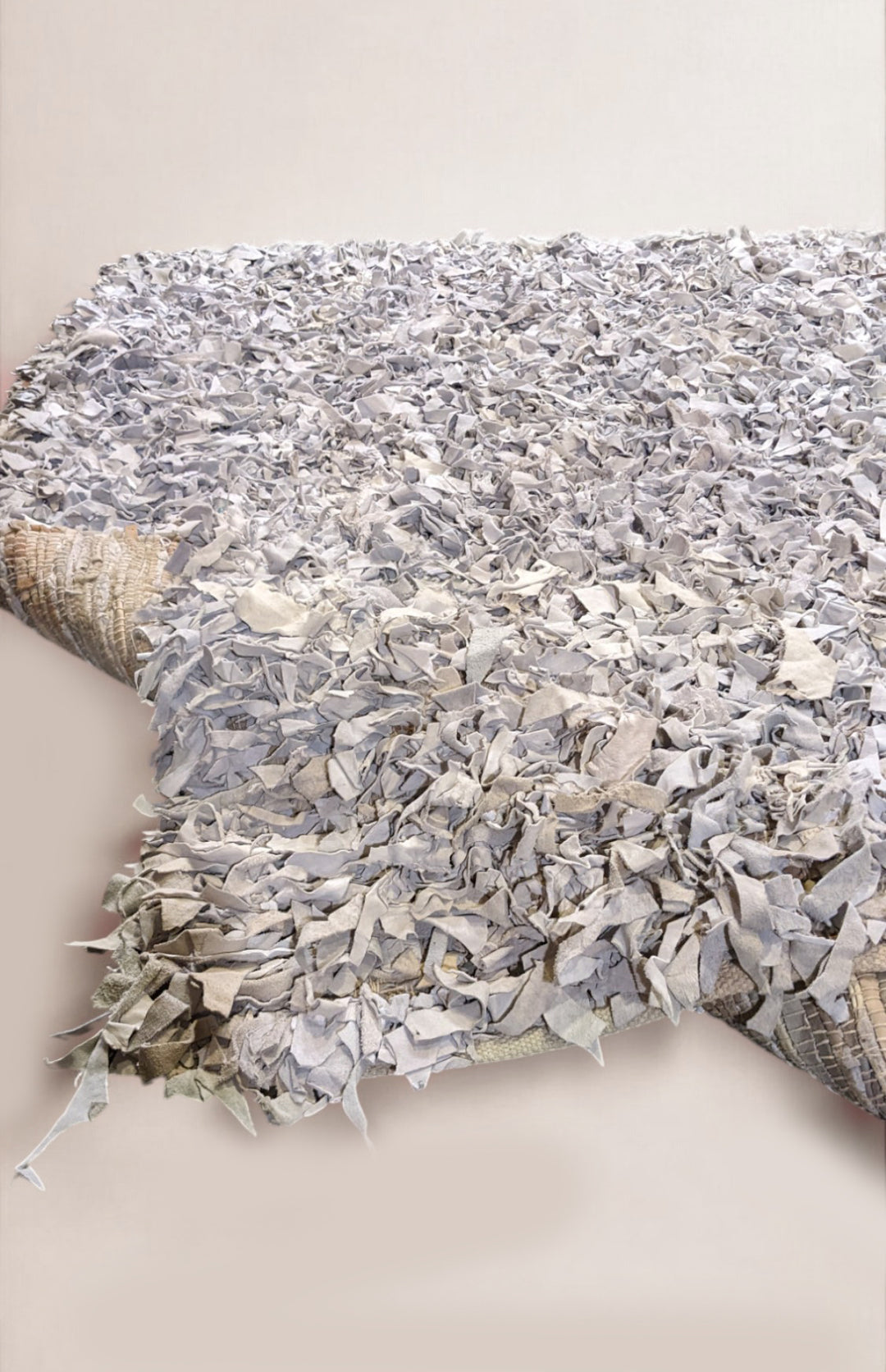Shaggy Leather Rug - Size: 6.5 x 6.1