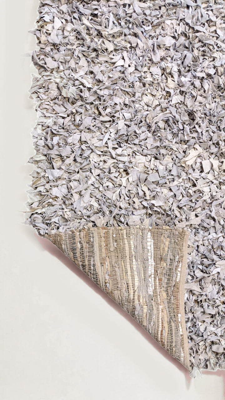 Shaggy Leather Rug - Size: 6.5 x 6.1