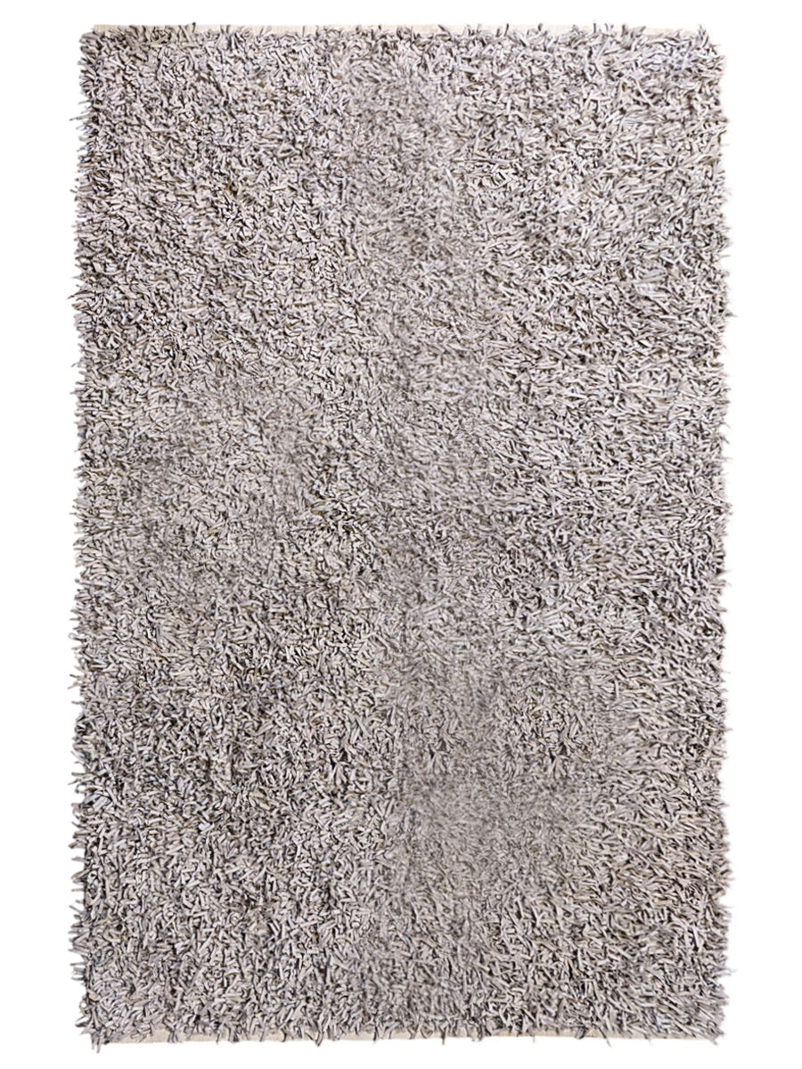 Shaggy Leather Rug - Size: 6.3 x 4
