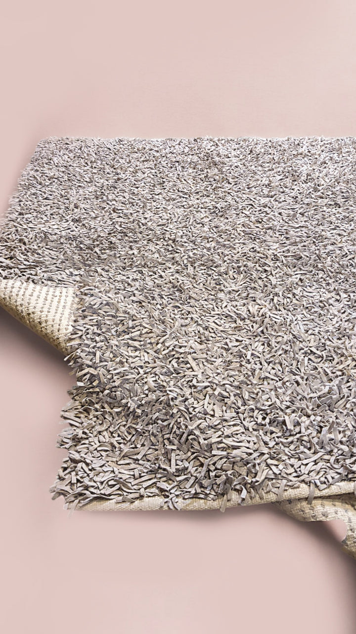 Shaggy Leather Rug - Size: 6.3 x 4