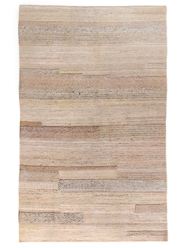 Ochre Modern Textured Wool Rug - Size: 7.8 x 5.4