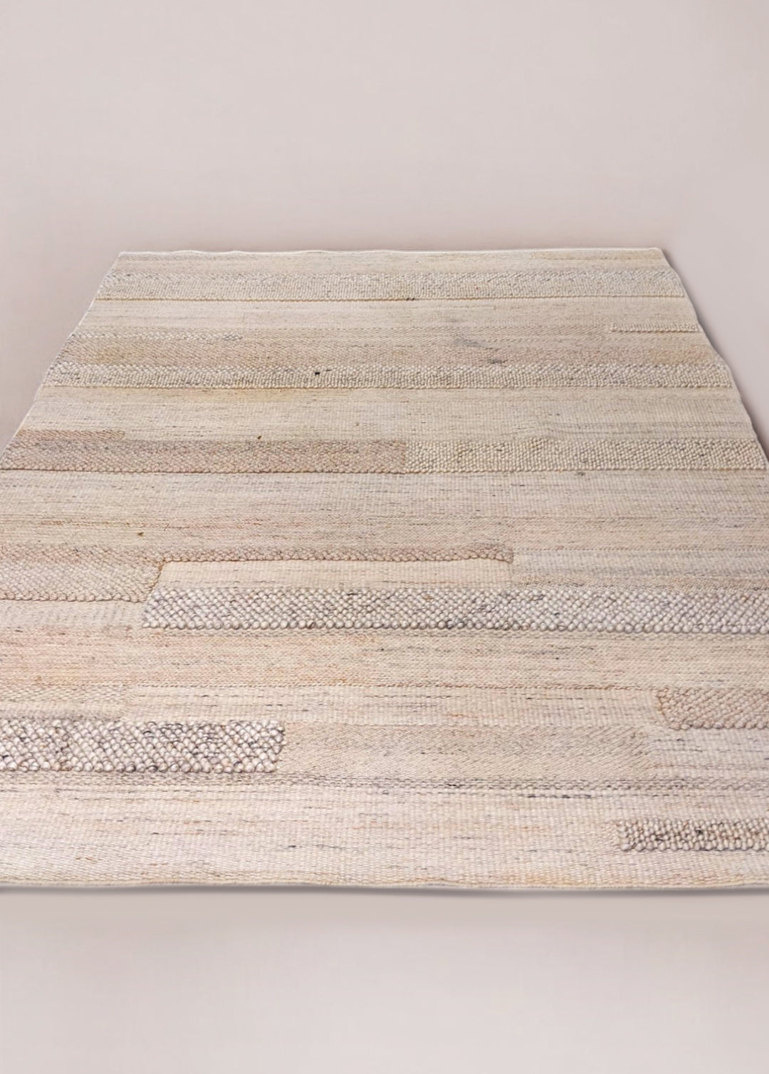 Ochre Modern Textured Wool Rug - Size: 7.8 x 5.4