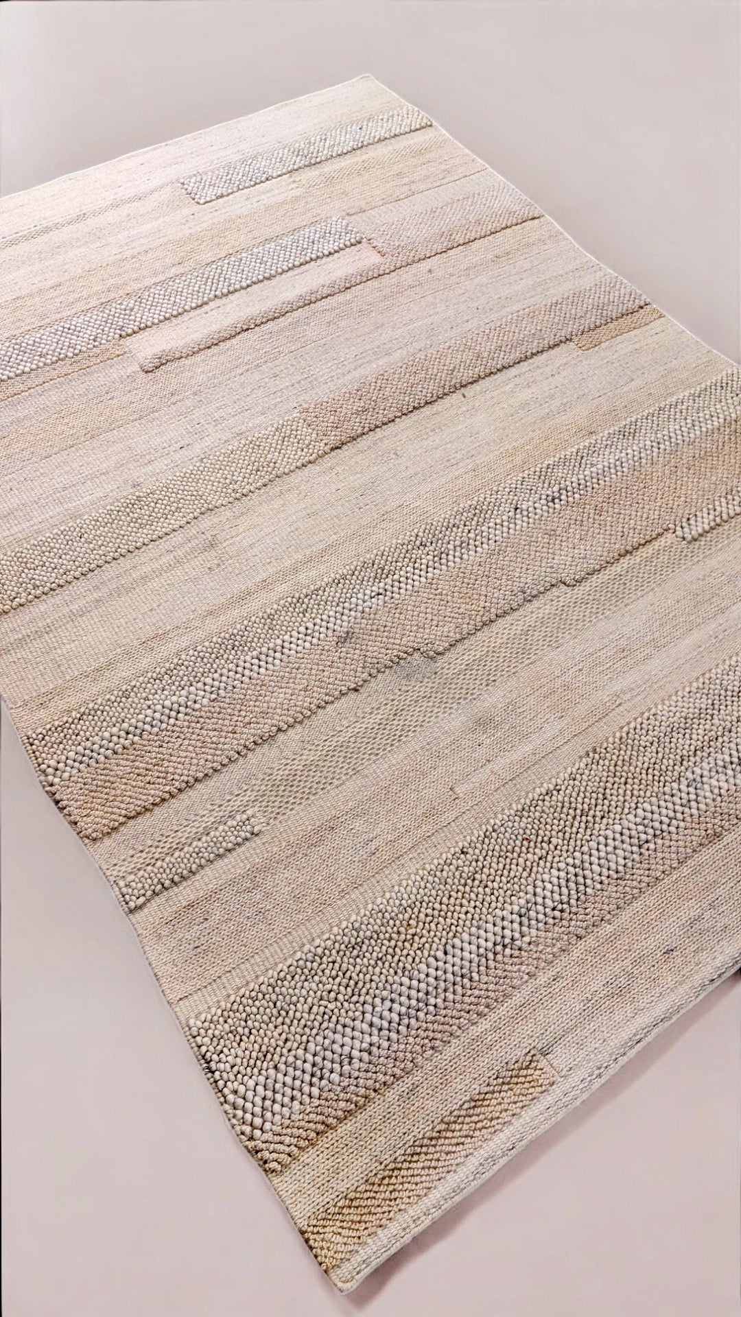 Ochre Modern Textured Wool Rug - Size: 7.8 x 5.4