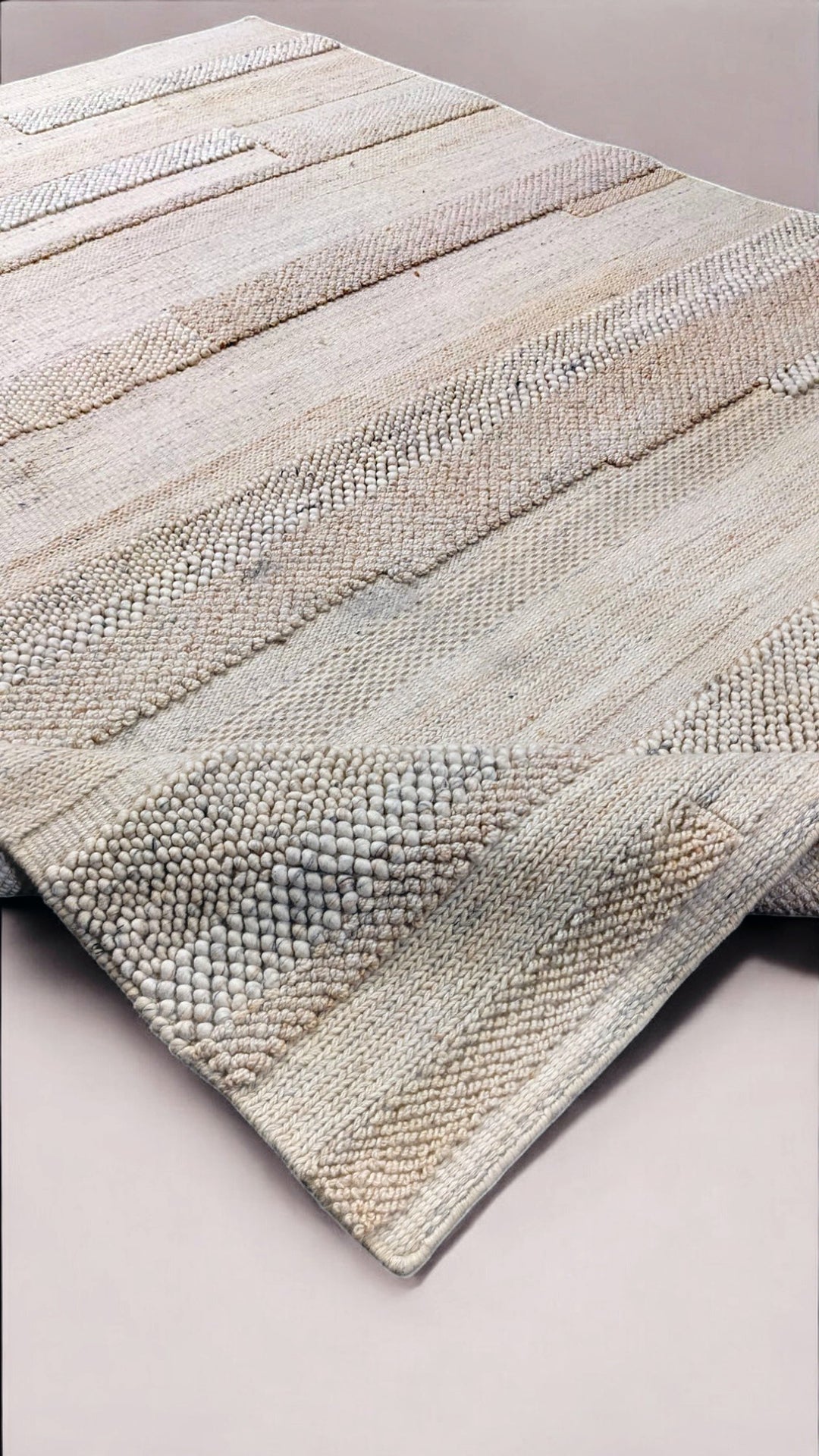 Ochre Modern Textured Wool Rug - Size: 7.8 x 5.4