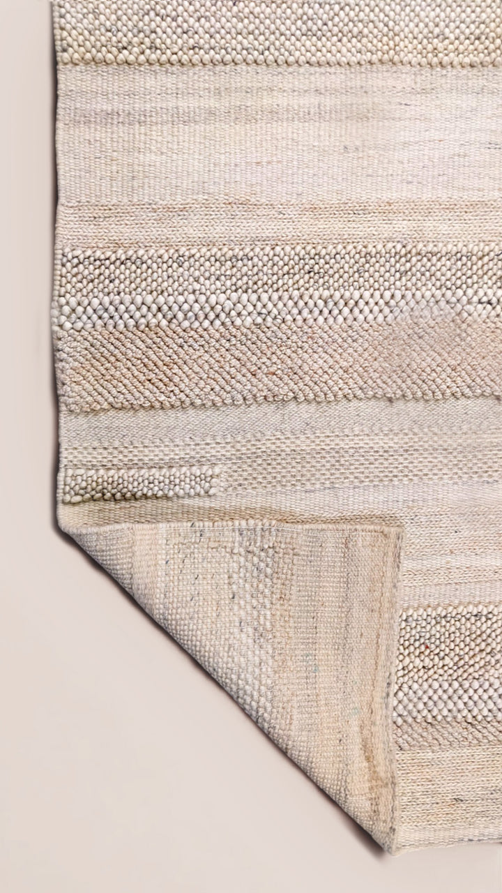 Ochre Modern Textured Wool Rug - Size: 7.8 x 5.4