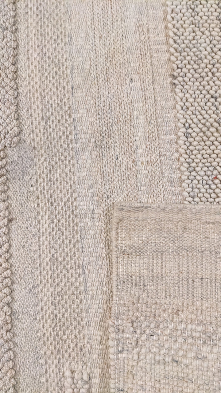 Ochre Modern Textured Wool Rug - Size: 7.8 x 5.4