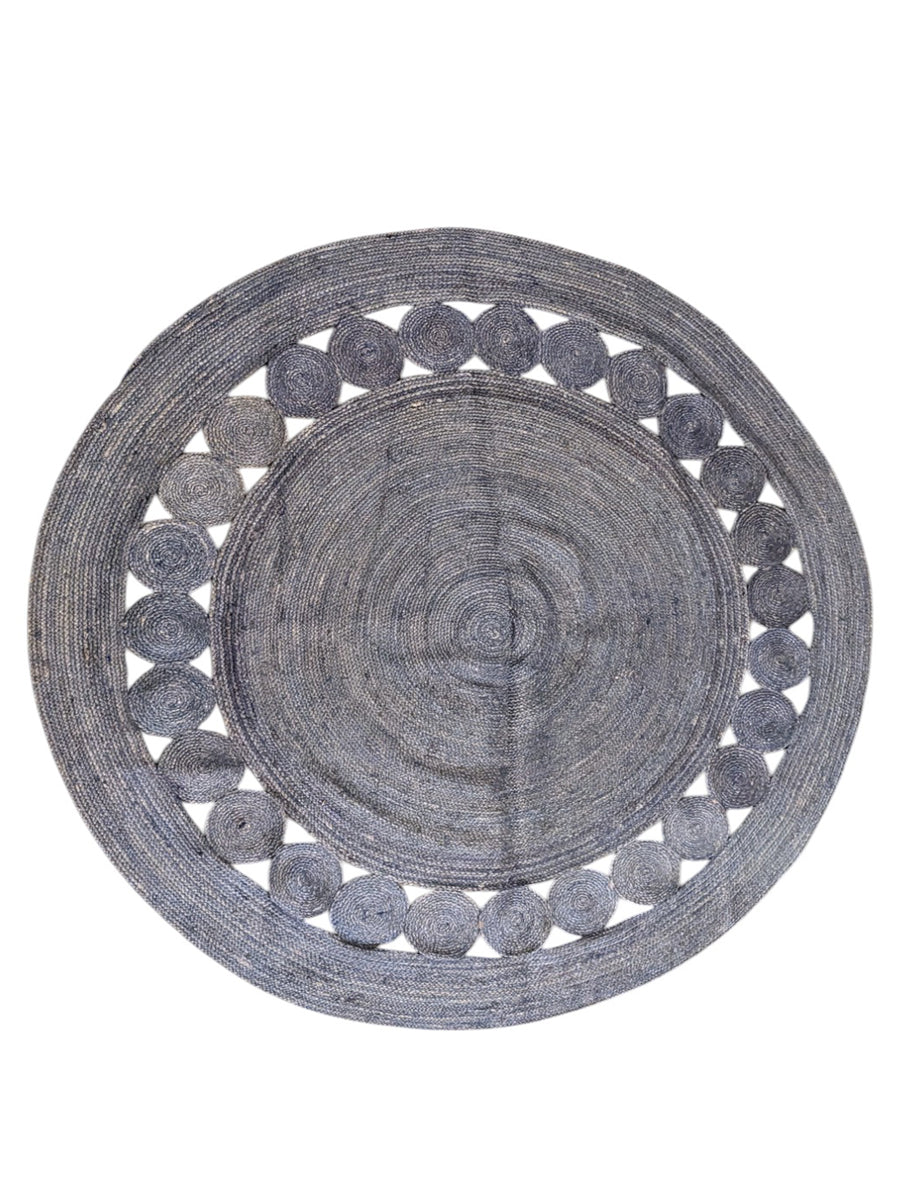 Braided Overdyed Jute Rug - Size: 7.8 x 7.8