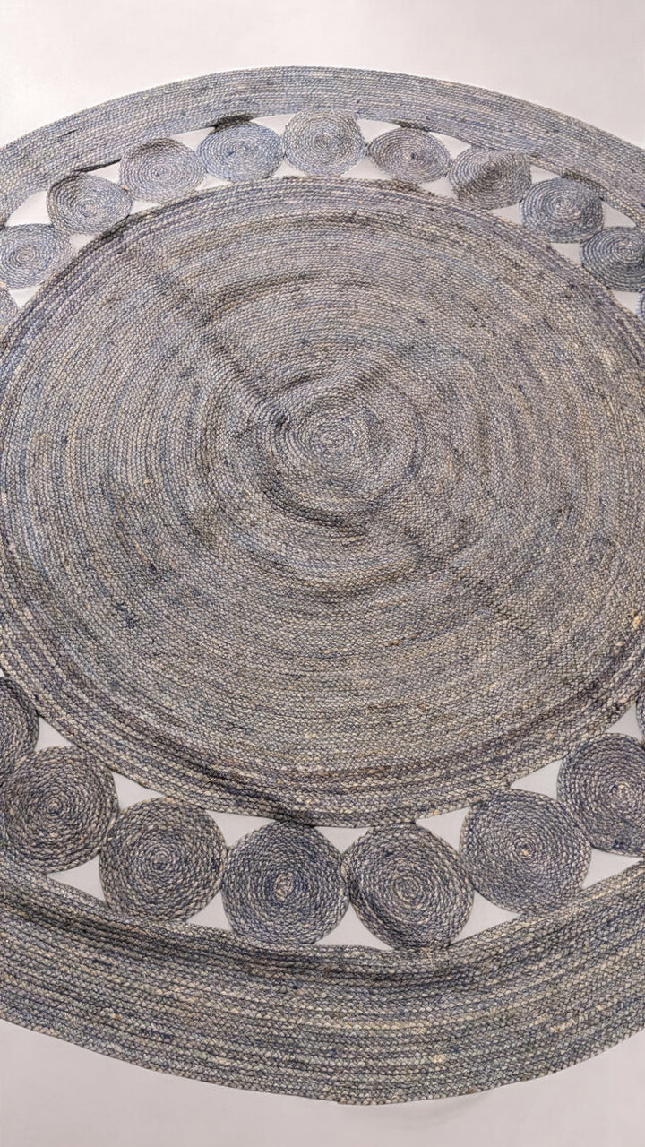 Braided Overdyed Jute Rug - Size: 7.8 x 7.8