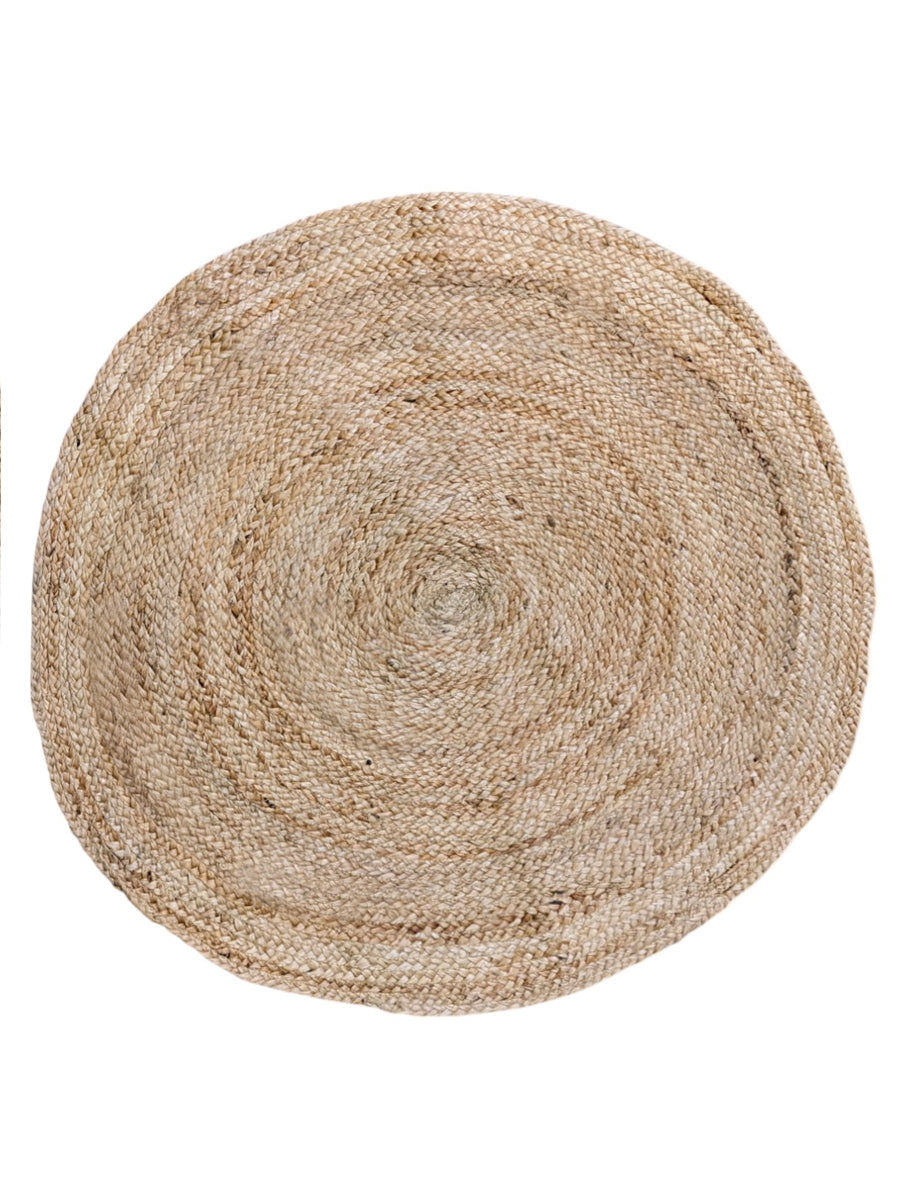 Braided Natural Jute Rug - Size: 2.7 x 2.7