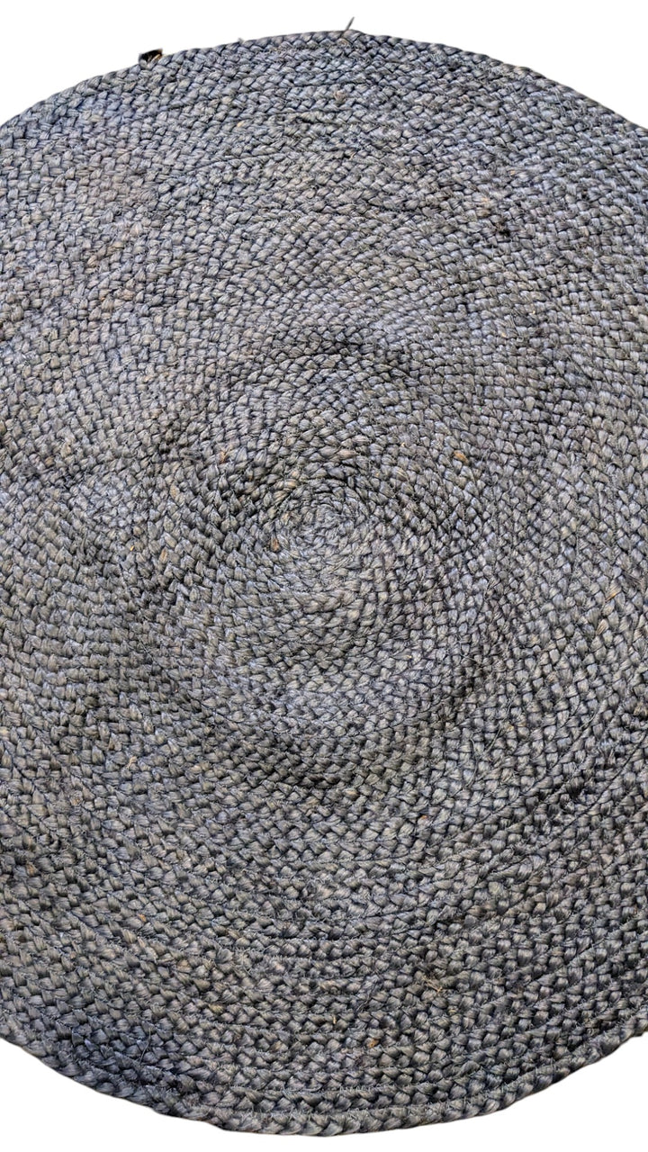 Braided Overdyed Jute Rug - Size: 3.4 x 3.4