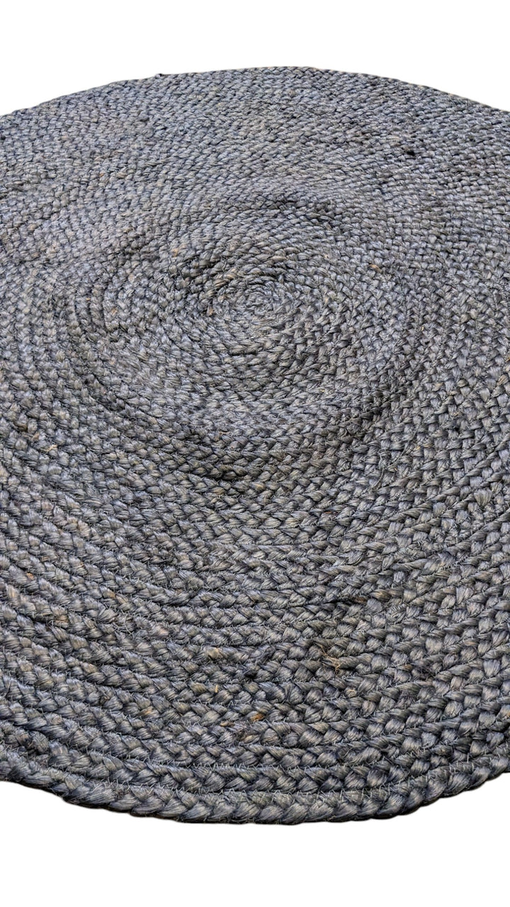 Braided Overdyed Jute Rug - Size: 3.4 x 3.4