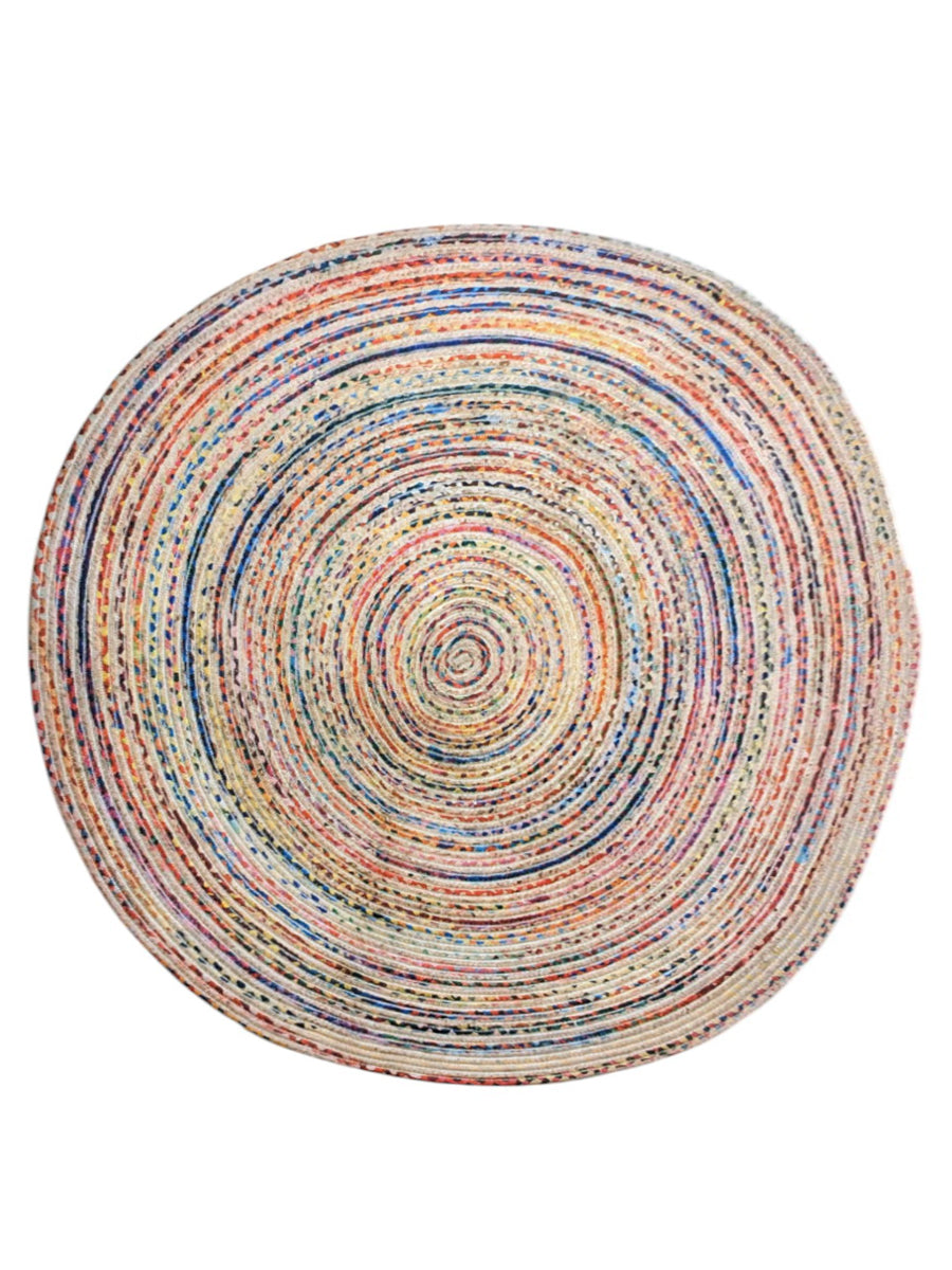Braided Overdyed Jute Rug - Size: 2.7 x 2.7