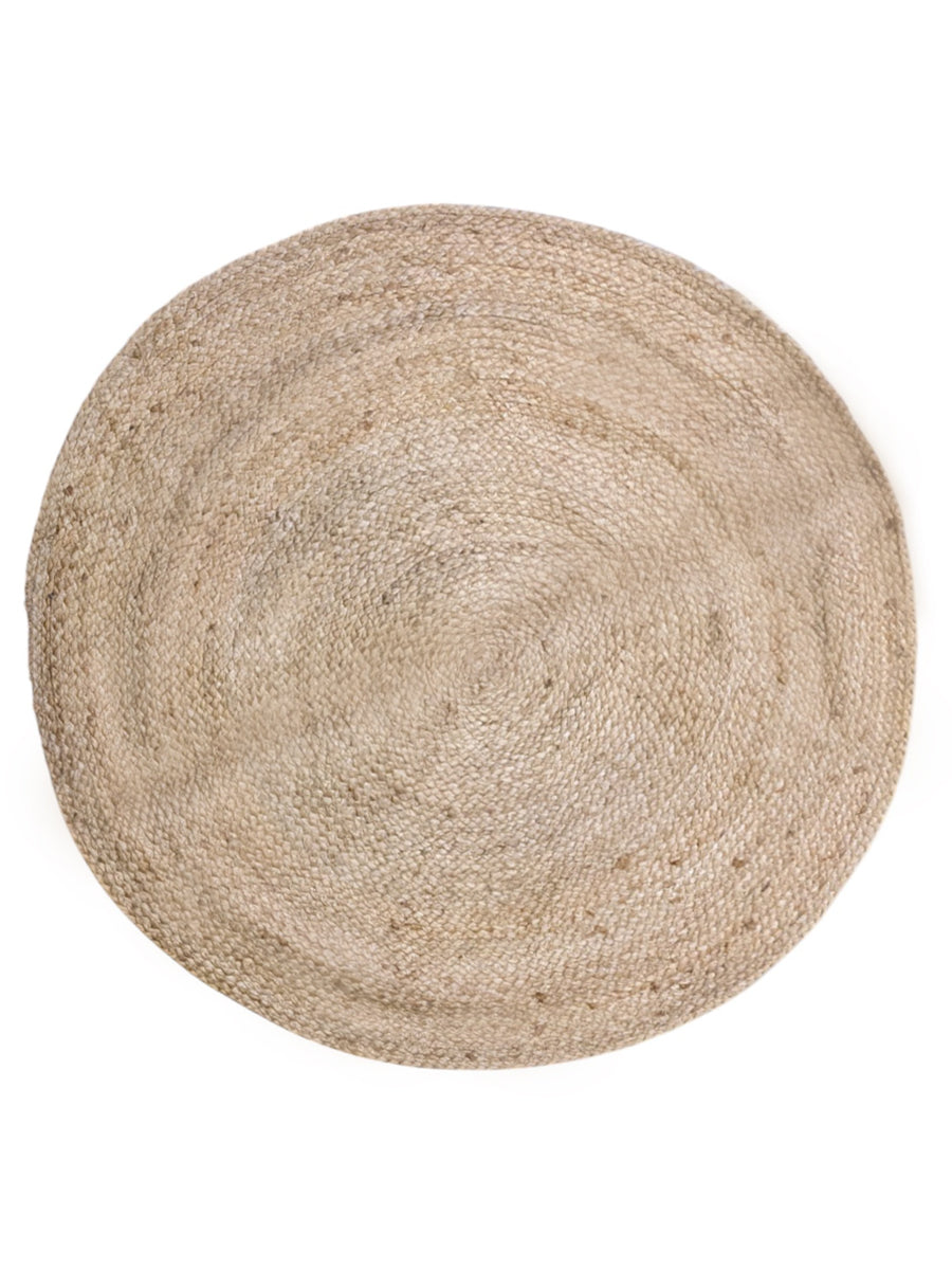 Braided Natural Jute Rug - Size: 3.8 x 3.8
