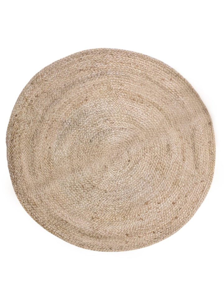 Braided Natural Jute Rug - Size: 3.8 x 3.8