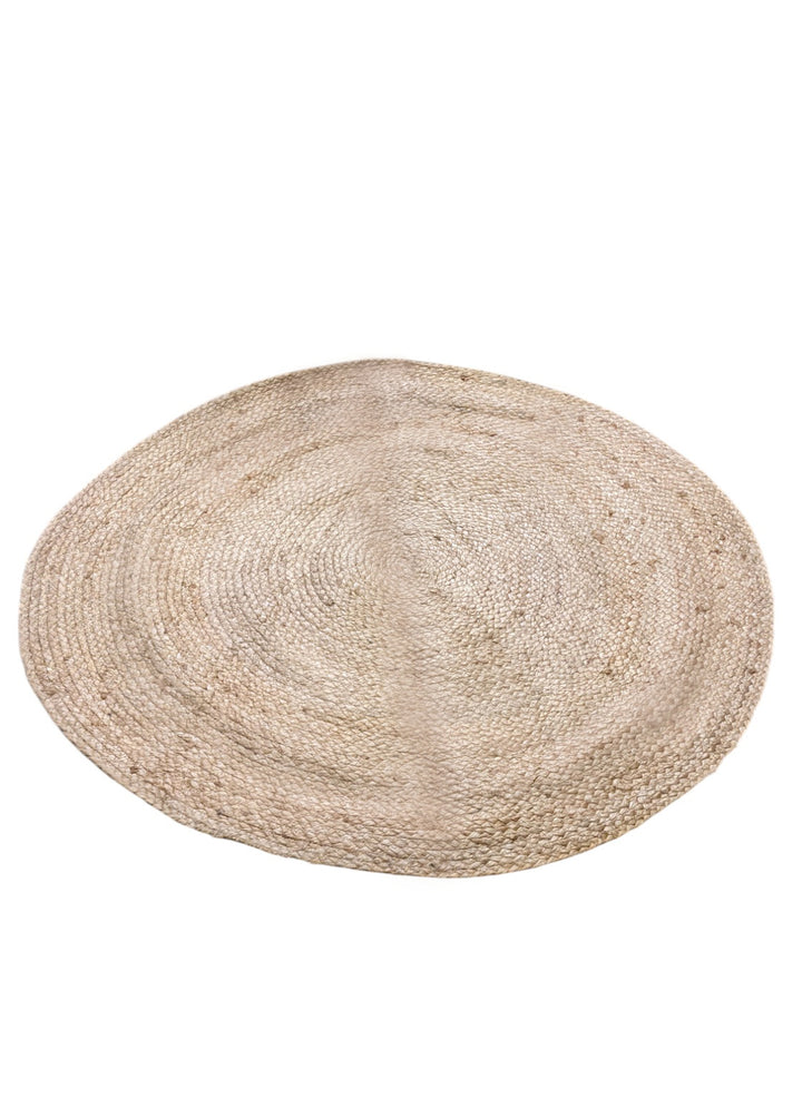 Braided Natural Jute Rug - Size: 3.8 x 3.8