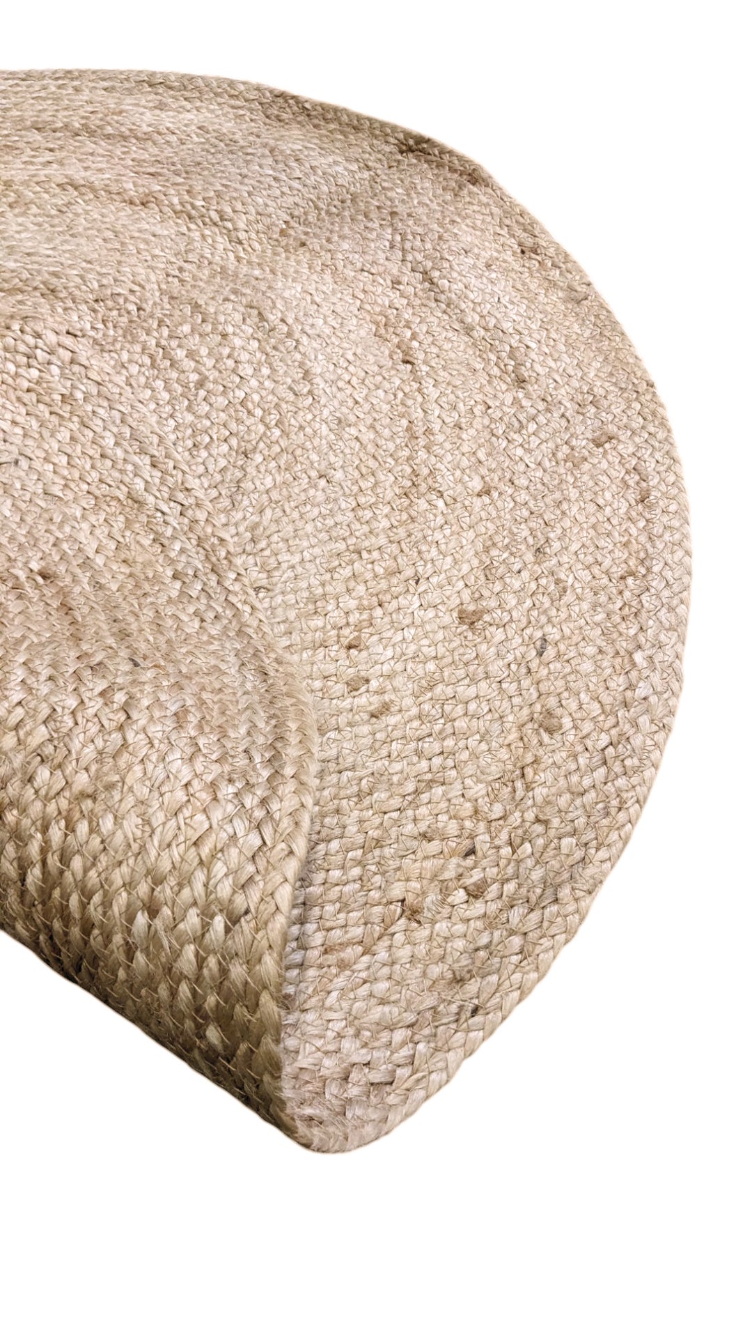 Braided Natural Jute Rug - Size: 3.8 x 3.8