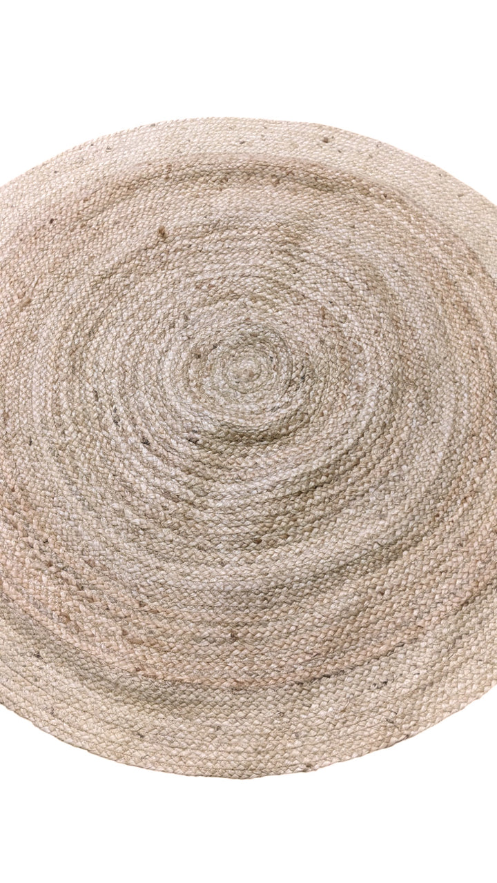 Braided Natural Jute Rug - Size: 4 x 4