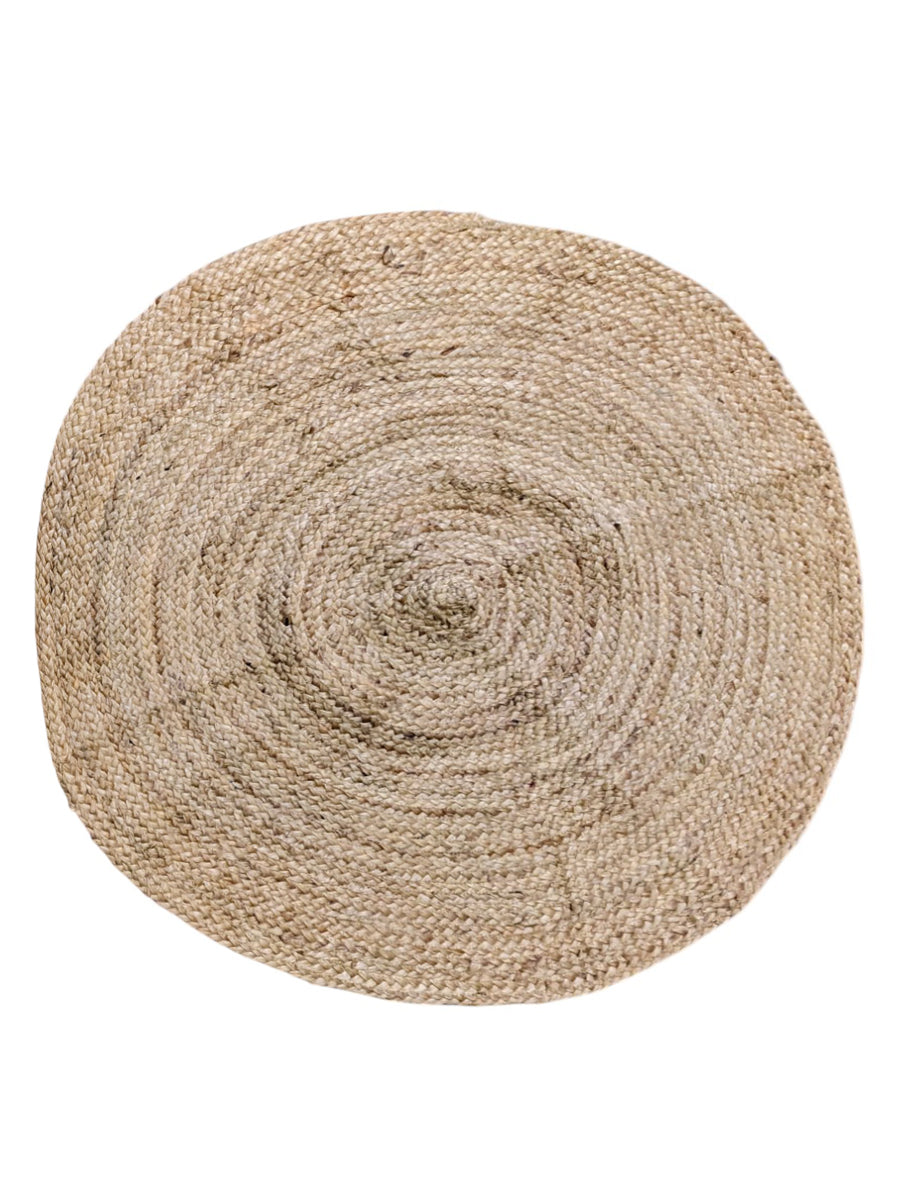 Braided Natural Jute Rug - Size: 3 x 3