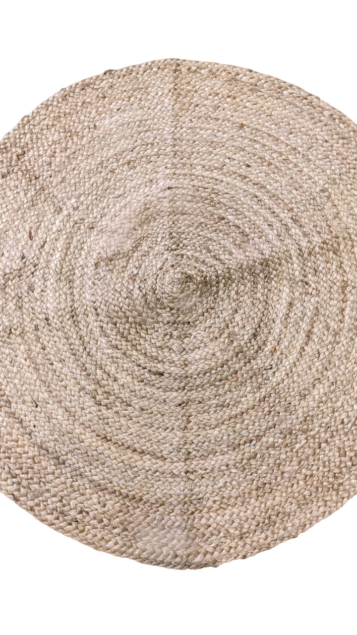 Braided Natural Jute Rug - Size: 3 x 3