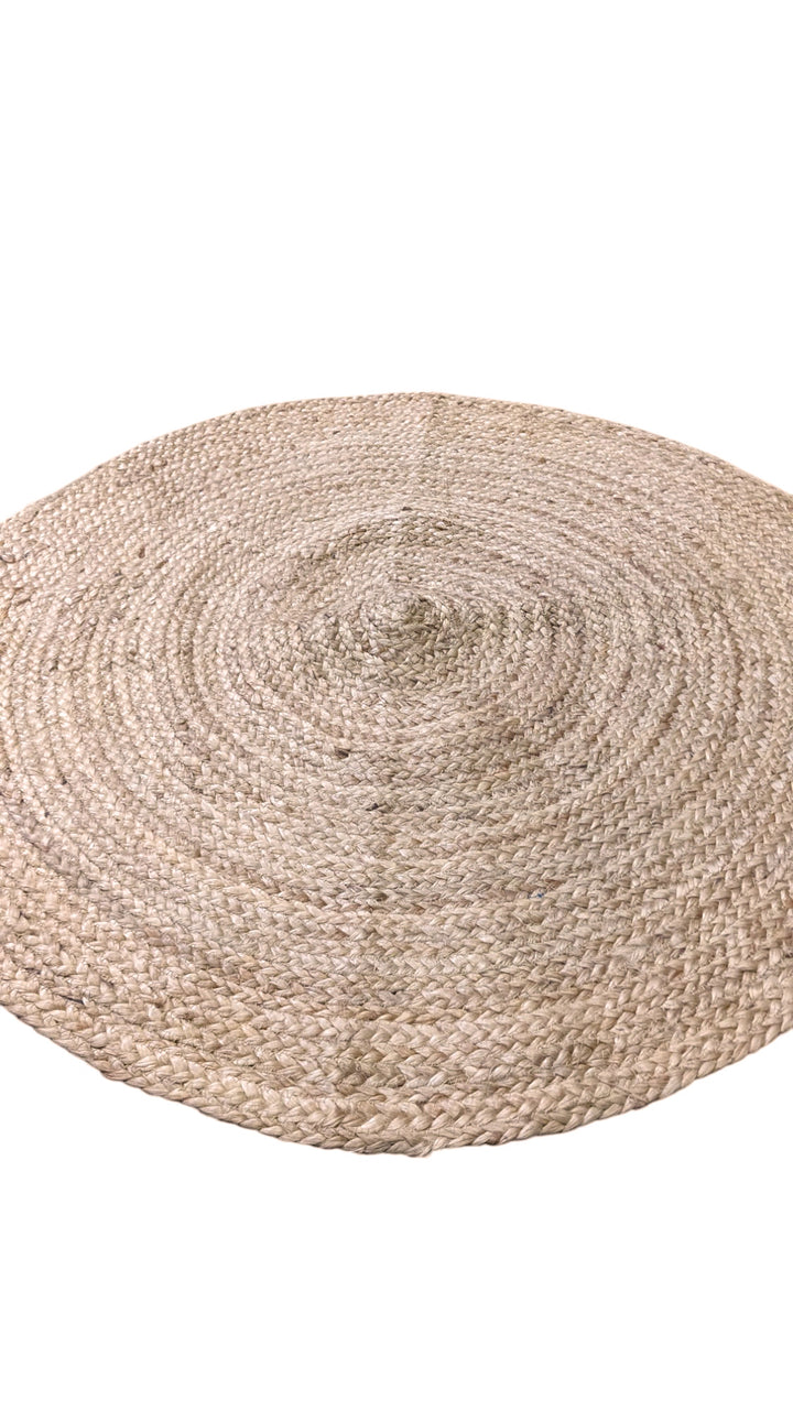 Braided Natural Jute Rug - Size: 3 x 3
