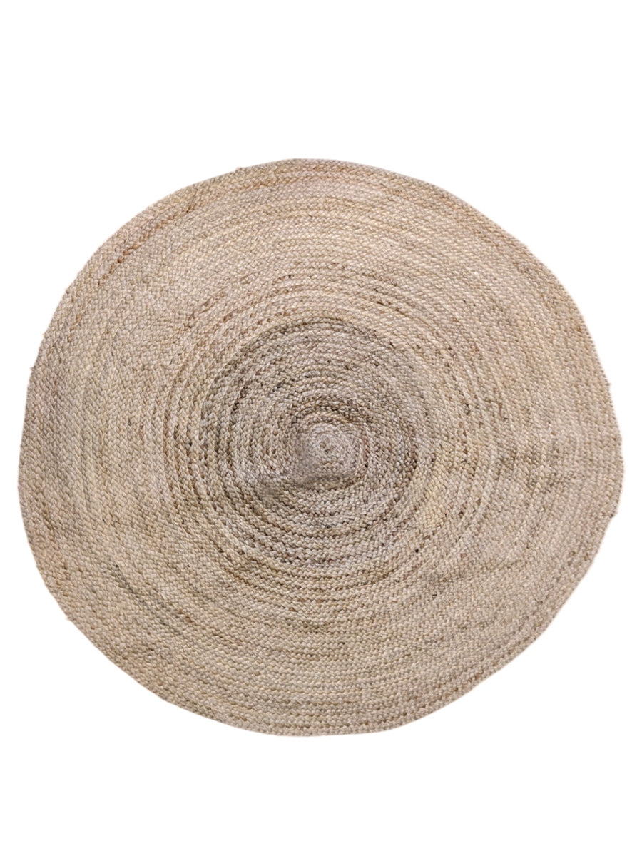 Braided Natural Jute Rug - Size: 4.1 x 4.1