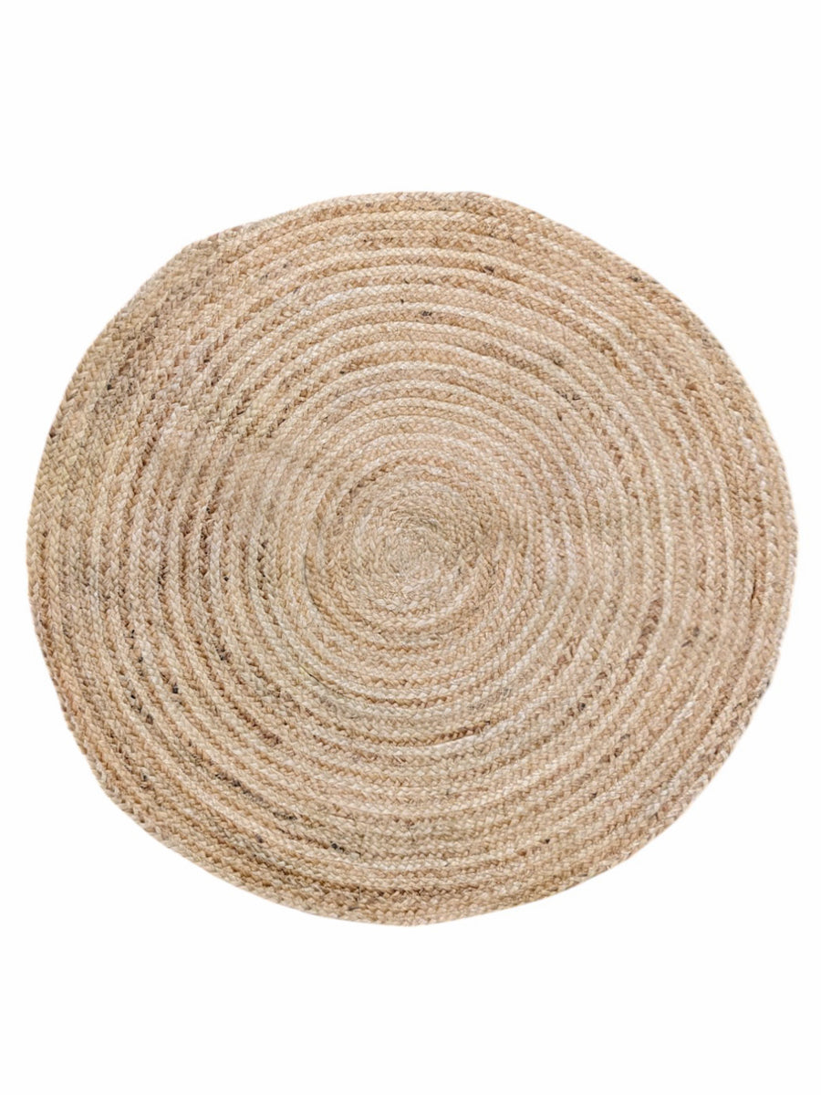 Braided Natural Jute Rug - Size: 2.8 x 2.8