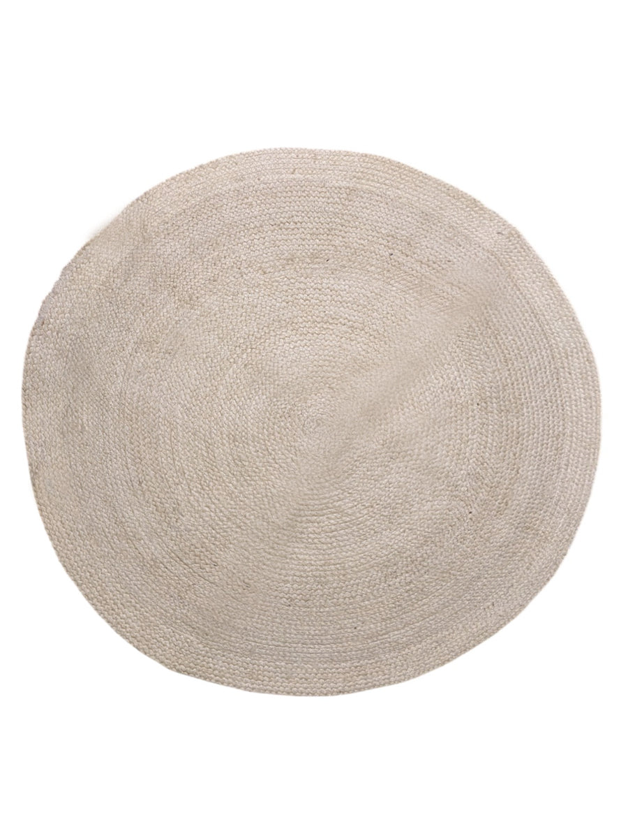 Braided Natural Jute Rug - Size: 3.8 x 3.8
