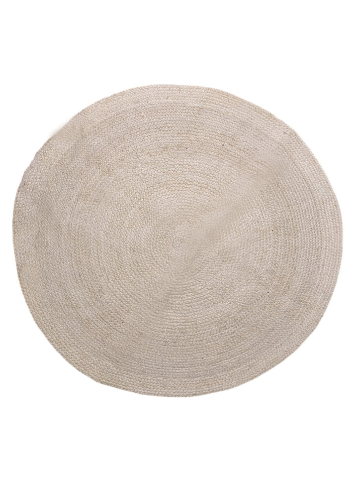 Braided Natural Jute Rug - Size: 3.8 x 3.8