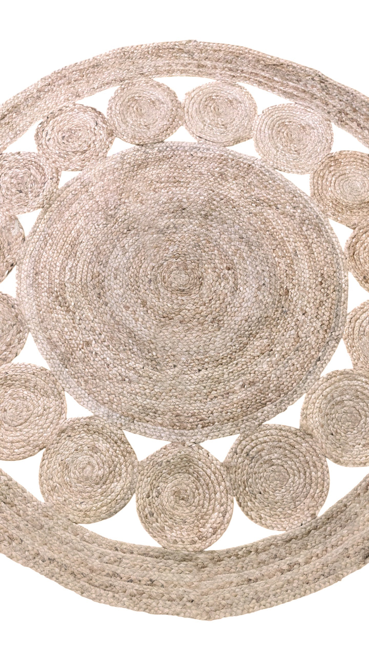 Braided Overdyed Jute Rug - Size: 4.7 x 4.7
