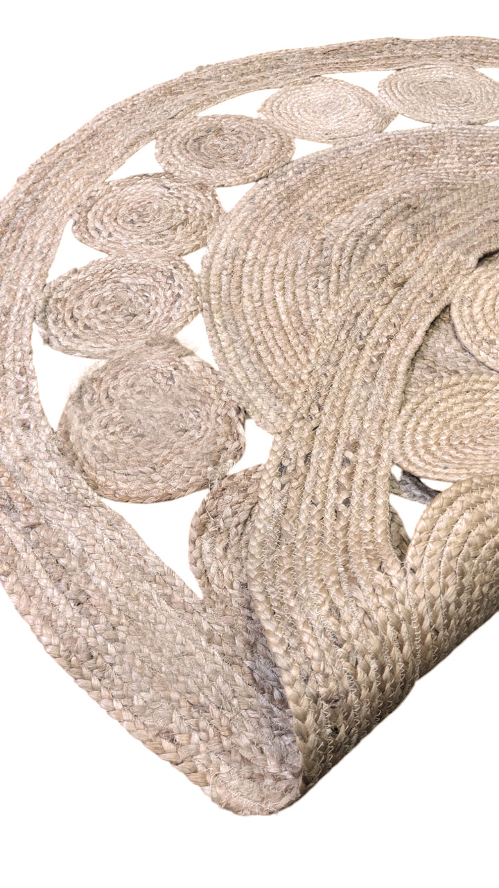 Braided Overdyed Jute Rug - Size: 4.7 x 4.7