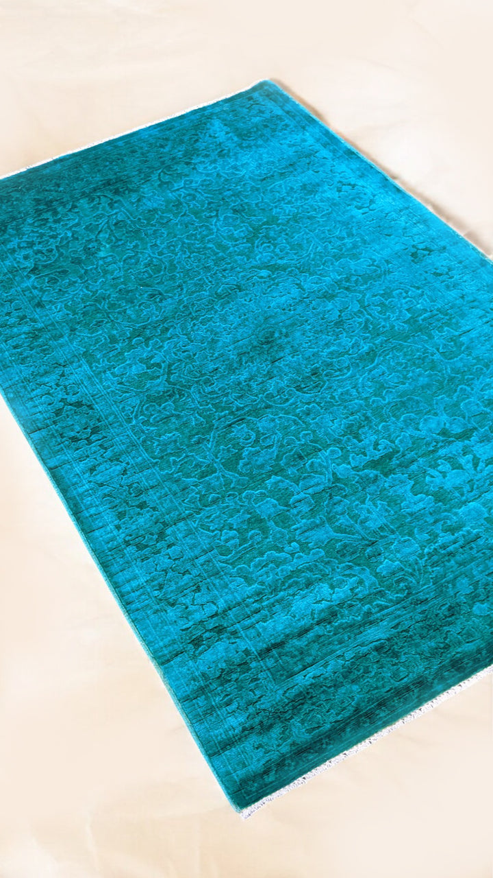 Oriental Silk Wash Chobi Rug - Size: 6.1 x 4.1