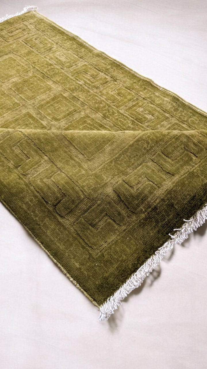 Oriental Silk Wash Chobi Rug - Size: 3.11 x 2.7