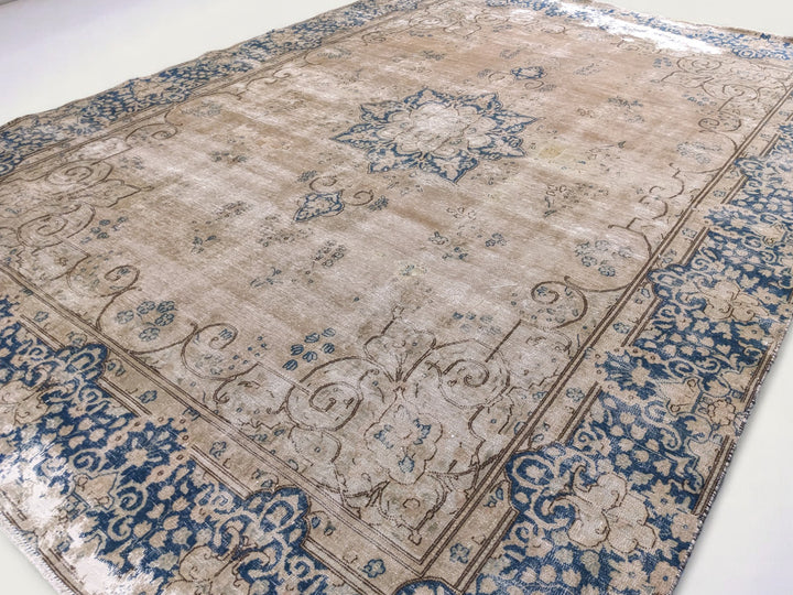 Kashan Persian Vintage Wash Rug - Size: 12.7 x 9