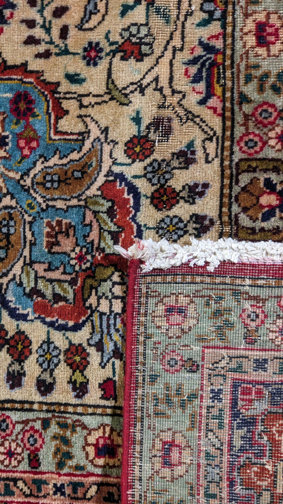 Kashan Persian Vintage Wash Rug - Size: 12.5 x 9.6