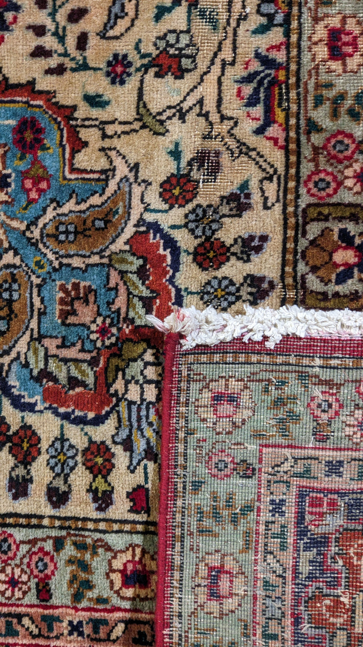 Kashan Persian Vintage Wash Rug - Size: 12.5 x 9.6