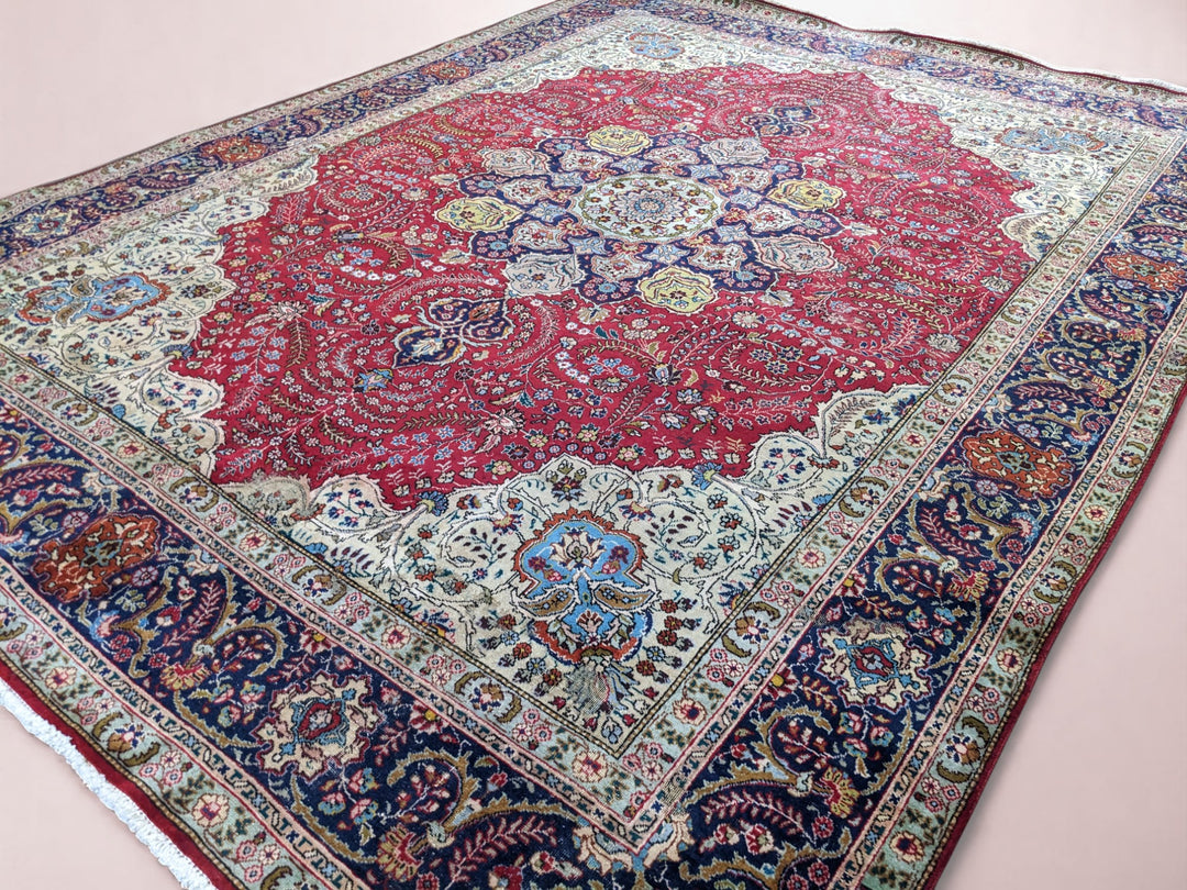 Kashan Persian Vintage Wash Rug - Size: 12.5 x 9.6
