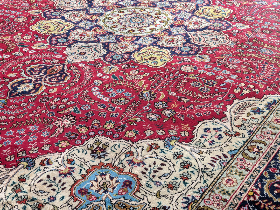 Kashan Persian Vintage Wash Rug - Size: 12.5 x 9.6